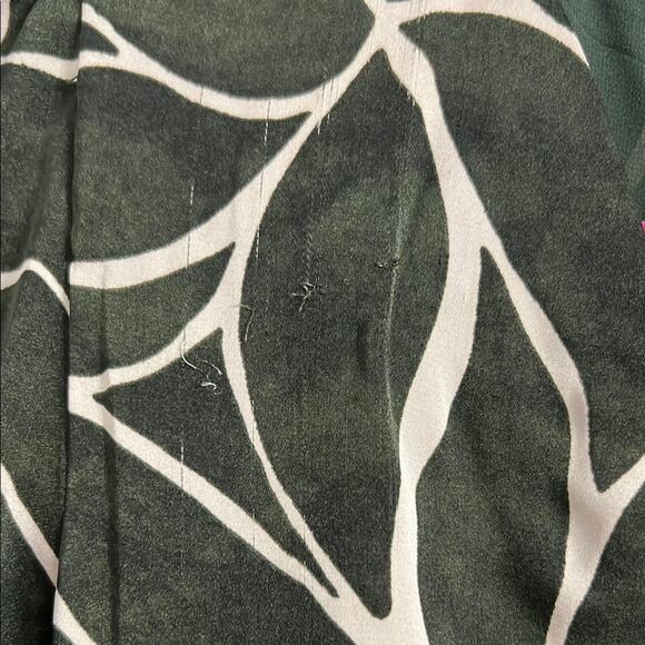 Vince Camuto Green Long Blouson Sleeve Button Front Tie at Waist A-Line - Picture 5 of 8